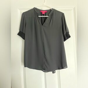 Catherine Malandrino size small black v neck short sleeve top